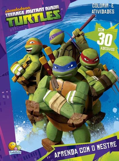 Imagem de Livro - Colorir e atividades com adesivos: Ninja Turtles - aprenda com o mestre