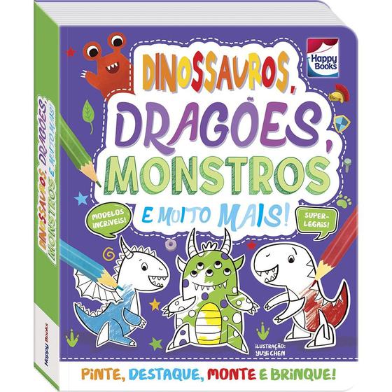 Imagem de Livro - Colorir e Montar: Dinossauros, Dragões, Monstros e Muito Mais!