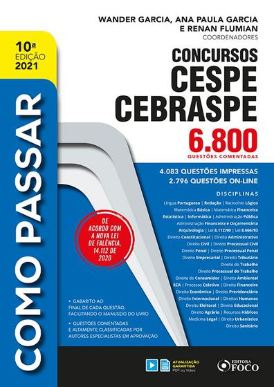 Imagem de Livro - COMO PASSAR EM CONCURSOS CESPE / CEBRASPE - 6.800 QUESTÕES COMENTADAS