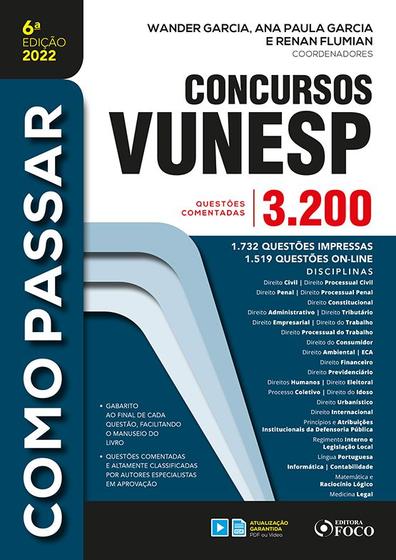 Imagem de Livro - COMO PASSAR EM CONCURSOS DA VUNESP - 3.200 QUESTÕES - 6ª ED -2022