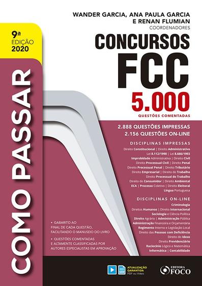 Imagem de Livro - COMO PASSAR EM CONCURSOS FCC - 5.000 QUESTÕES COMENTADAS - 9ª ED - 2020