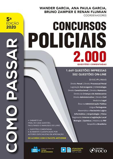 Imagem de Livro - COMO PASSAR EM CONCURSOS POLICIAIS - 2.000 QUESTÕES COMENTADAS - 5ª ED - 2020