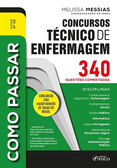 Imagem de Livro - Como Passar em Concursos Técnico de Enfermagem - 340 Questões Comentadas - 1ª Ed - 2024