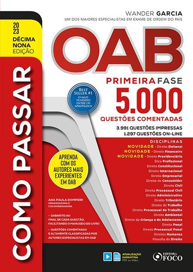 Livro - Como Passar na OAB - 1ª Fase - 5.000 Questões Comentadas - 19 ª Ed - 2023 Menor preço em Livro - Como Passar na OAB - 1ª Fase - 5.000 Questões Comentadas - 19 ª Ed - 2023