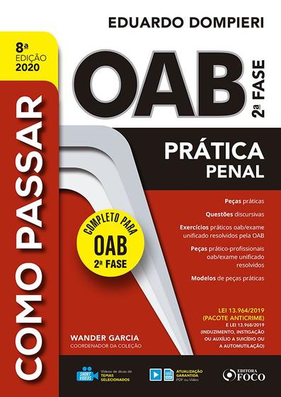 Imagem de Livro - COMO PASSAR NA OAB 2ª FASE - PRATICA PENAL - 8ª ED – 2020