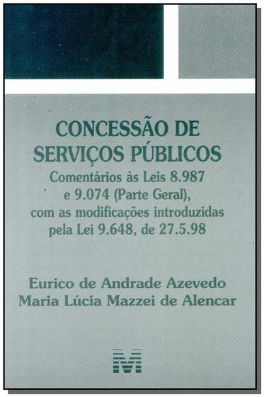 Imagem de Livro - Concessão de serviço público - 1 ed./1998