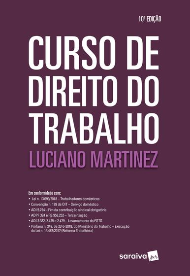 Imagem de Livro - Curso de direito do trabalho - 10ª edição de 2019