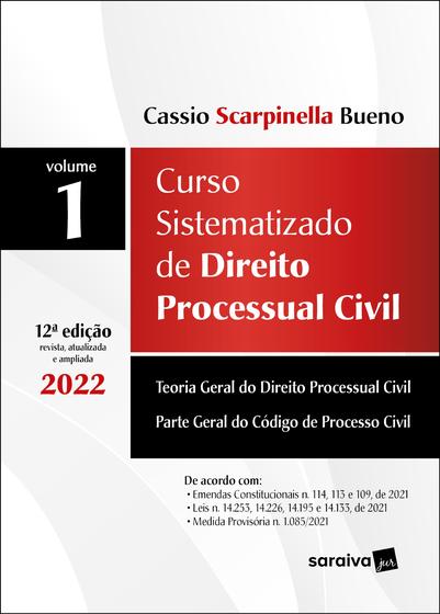 Imagem de Livro - Curso Sistematizado de Direito Processual Civil - Vol 1 - 12ª edição 2022