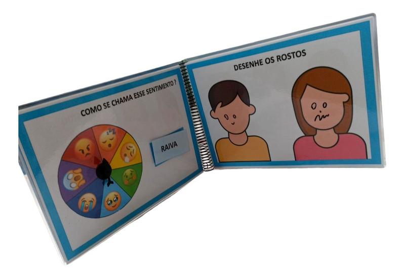 Imagem de Livro Das Emoções Pedagógico Para Terapeutas Autismo Síndrome De Down Educativo Sentimentos Raiva Amor Medo