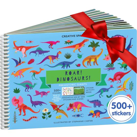 Imagem de Livro de adesivos Cupkin Dinosaur Activity com mais de 500 adesivos para crianças