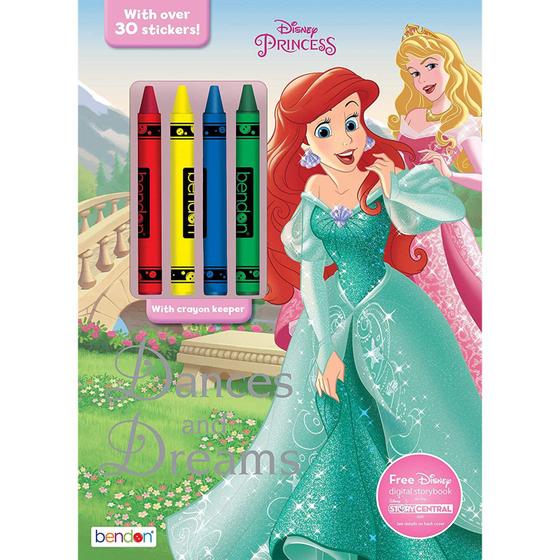 Imagem de Livro de atividades e colorir Disney Princess 48 páginas com 4 lápis