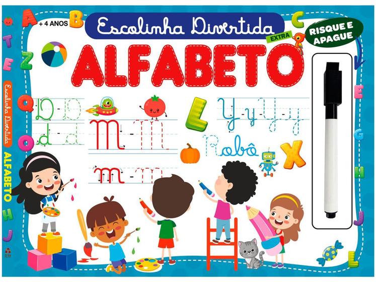 Imagem de Livro de Atividades Escolinha Divertida Alfabeto com Caneta Risque e Apaga