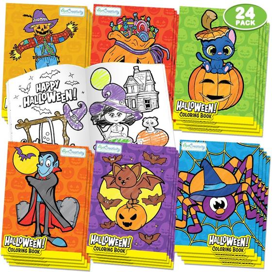 Imagem de Livro de colorir ArtCreativity Halloween, pacote de 24 para crianças