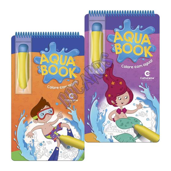 Livro de Colorir Com Água Sereia e Nadador Aqua Book - Culturama ...