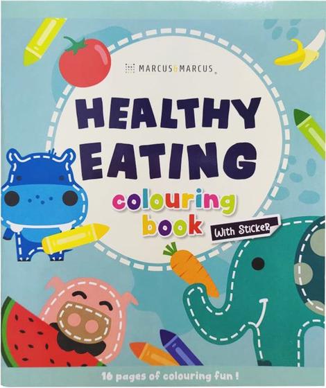 Imagem de Livro de Colorir Healthy Eating Inglês com Adesivos Marcus & Marcus