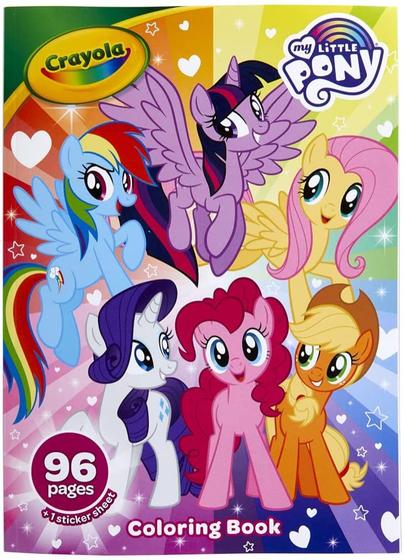 Imagem de Livro de colorir My Little Pony com adesivos, ideal para crianças de 3 a 6 anos, 96 páginas