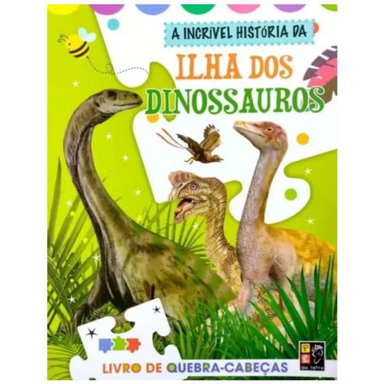 Imagem de Livro de Historias e Quebra Cabeça Dinossauros Davi e Golias Chapeuzinho Vermelho