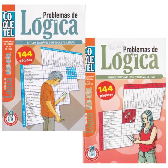 Imagem de Livro de Passatempo Coquetel Problemas de Lógica Kit 2 Vols