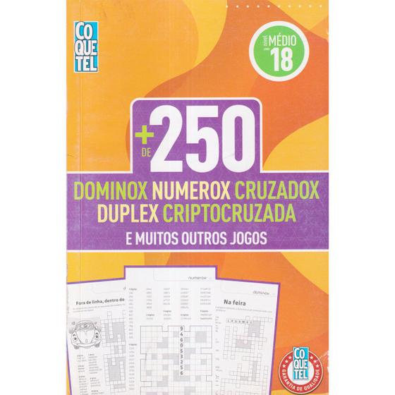 Imagem de Livro de Passatempos Coquetel +250 Dominox Numerox Duplex Criptocruzada Número 18