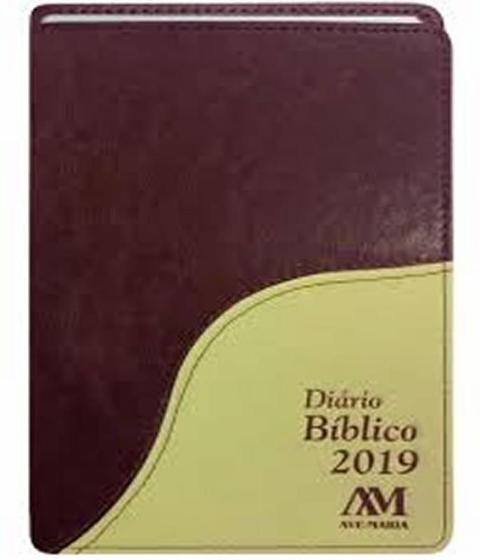 Imagem de Livro Diario Biblico 2019 - Capa Luxo Vinho - Ave-Maria - Biblias