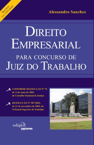 Imagem de Livro - Direito empresarial para concurso de juiz do trabalho: Resumo