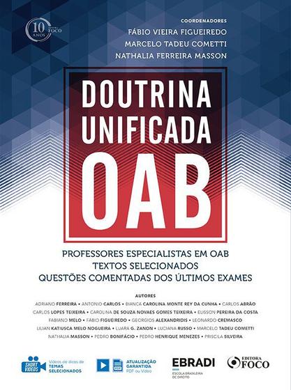 Imagem de Livro - Doutrina unificada OAB - EBRADI - 2º semestre - 2018