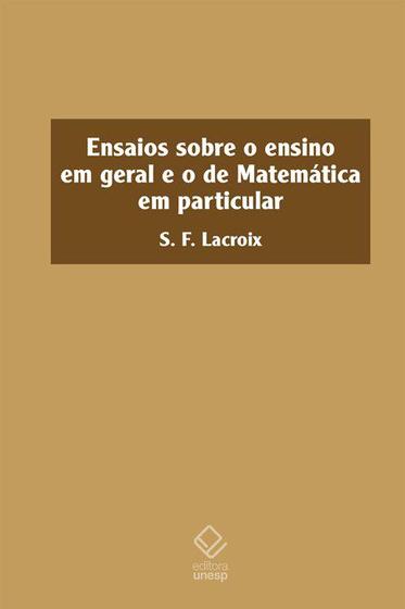 Imagem de Livro - Ensaios sobre o ensino em geral e o de matemática em particular