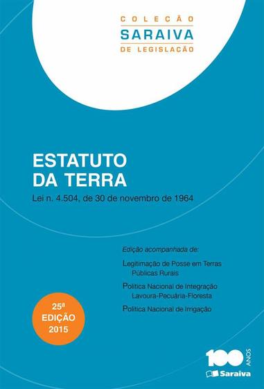 Imagem de Livro - Estatuto da terra - 25ª edição de 2015