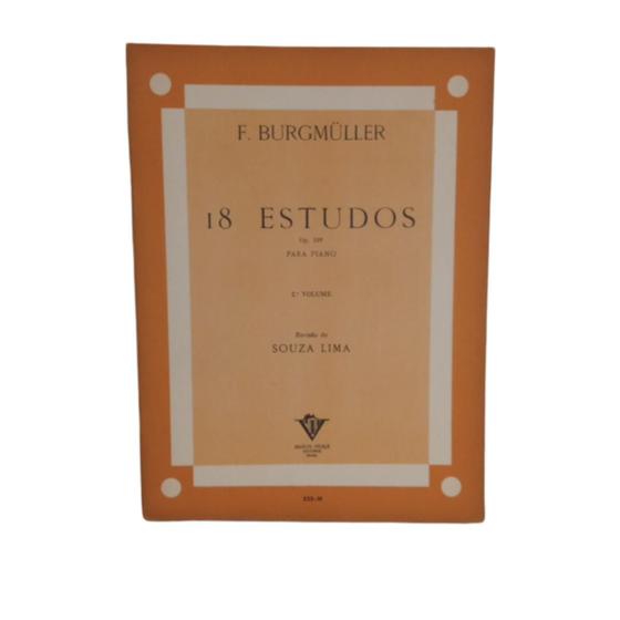 Imagem de Livro f. burgmüller 18 estudos para piano op 109 vol 2 ( estoque antigo)