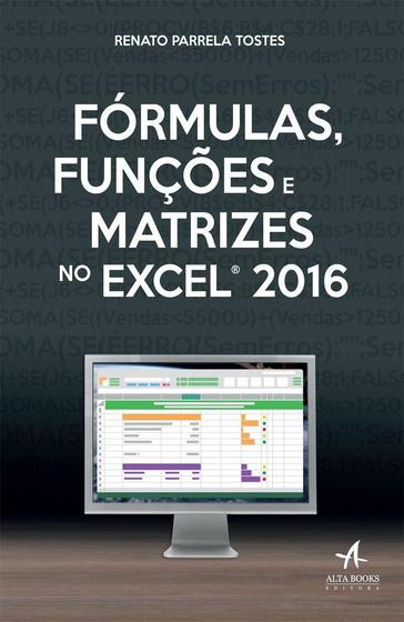 Imagem de Livro - Fórmulas, funções e matrizes no Excel 2016