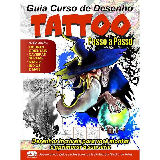 Imagem de Livro: guia curso de desenho tattoo passo a passo