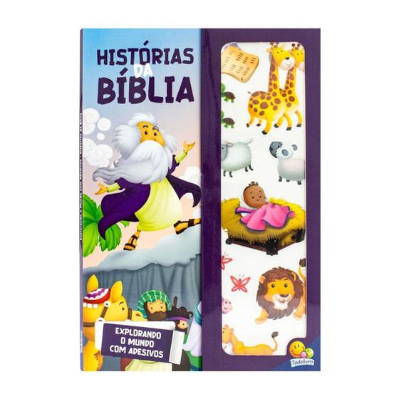 Imagem de Livro Histórias da Bíblia Interativo C/ Adesivos Reutilizáveis Infantil Montessori - Todolivro