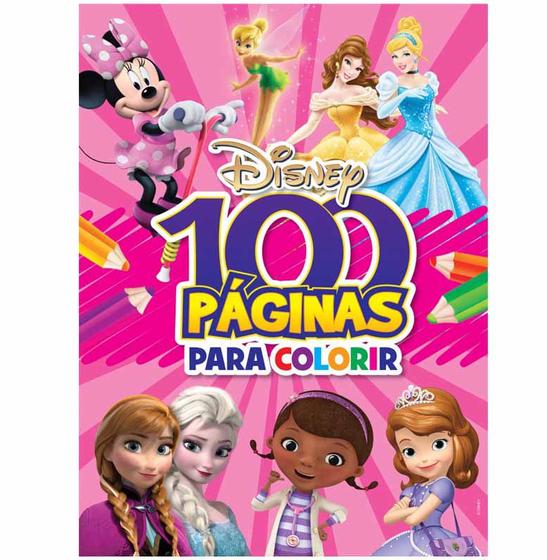 Imagem de Livro Infantil 100 Paginas Para Colorir Meninas Disney / un / Bicho Esp.