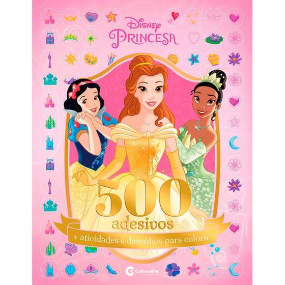 Imagem de Livro Infantil Colorir Princesas 500 Adesivos 44PGS