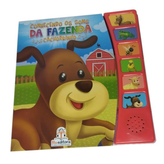 Imagem de Livro infantil Conhecendo os sons da fazenda: Cachorro / Cachorrinho -  Blu Editora - Livro sonoro