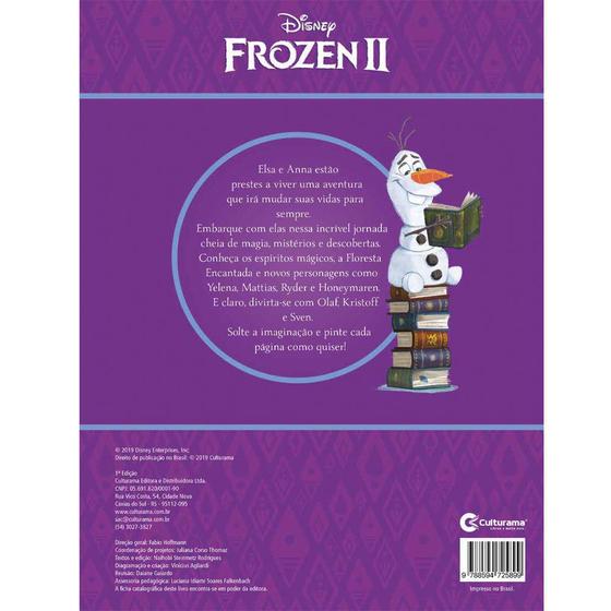 Imagem de livro infantil Frozen 2 histórias para ler e colorir