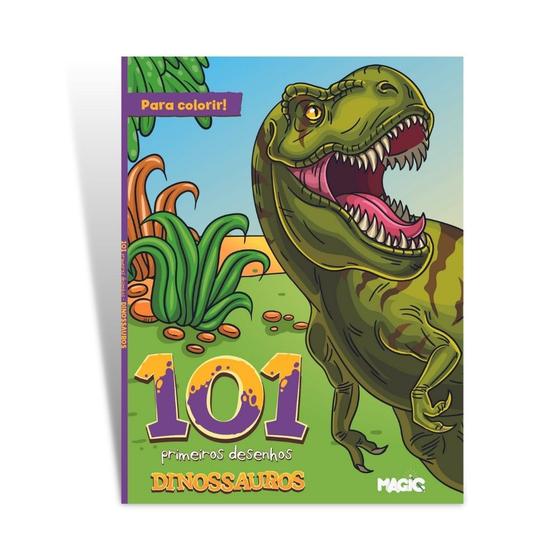 Imagem de Livro Infantil Para Colorir Pintar Dinossauros Desenhos - CIRANDA