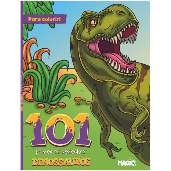 Imagem de Livro Infantil Para Colorir Pintar Dinossauros Desenhos - CIRANDA