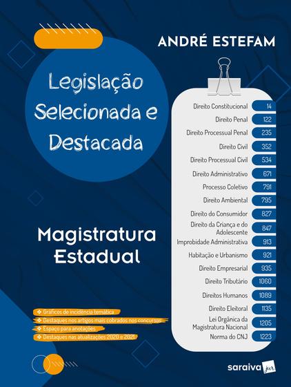 Imagem de Livro - Legislação selecionada e destacada - Magistratura Estadual - 1ª edição 2021