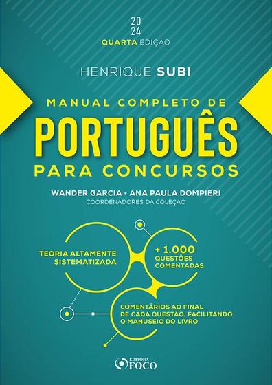 Imagem de Livro - Manual Completo de Português para Concursos - 4ª Ed - 2024
