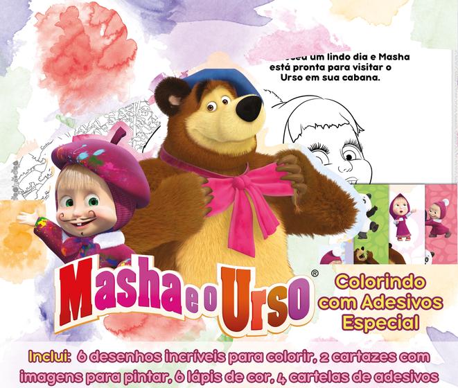 Livro - Masha e o Urso - Colorindo com adesivos especial Menor preço em Livro - Masha e o Urso - Colorindo com adesivos especial
