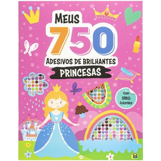 Imagem de Livro - Meus 750 Adesivos Brilhantes - Livro de Colorir: Princesas