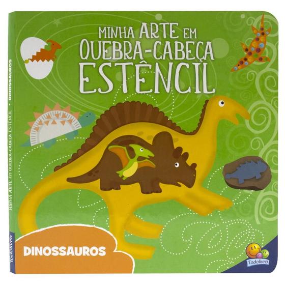 Imagem de Livro - Minha Arte em Quebra-Cabeça Estêncil: Dinossauros