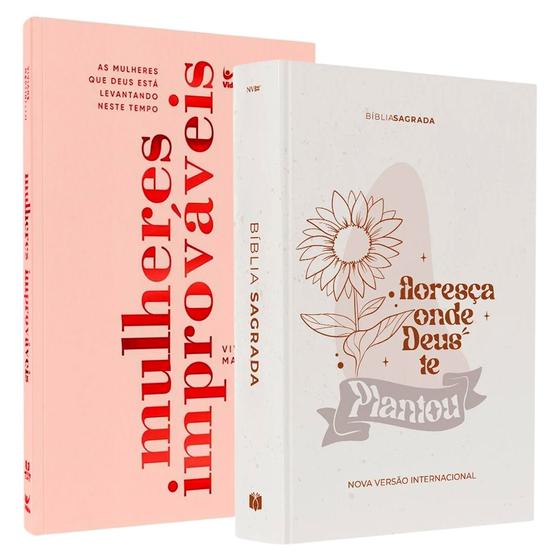 Imagem de Livro Mulheres Improváveis + Bíblia Sagrada Floresça  NVI  Kit Floresça