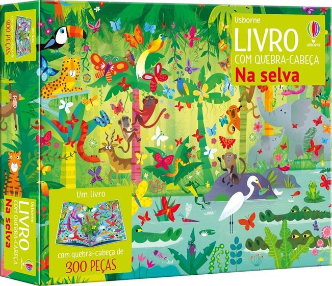 Imagem de Livro - Na selva: livro com quebra-cabeça