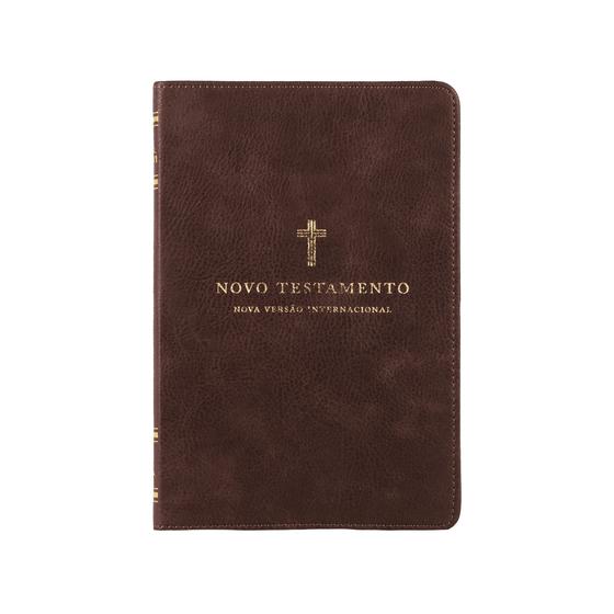 Imagem de Livro - Novo Testamento, NVI, Couro Soft, Cruz Marrom, Leitura Perfeita