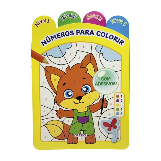 Imagem de Livro - Números Para Colorir - Nível 1 - Com Adesivos!