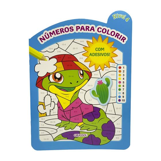 Imagem de Livro - Números Para Colorir - Nível 4 - Com Adesivos!