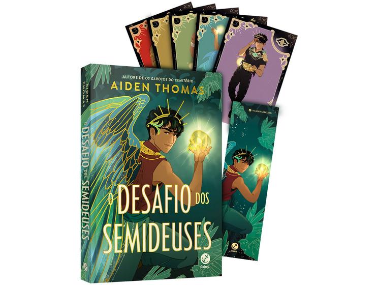 Imagem de Livro O Desafio dos Semideuses Vol 1 Aiden Thomas Com Marcador de páginas e Cinco Cards especiais