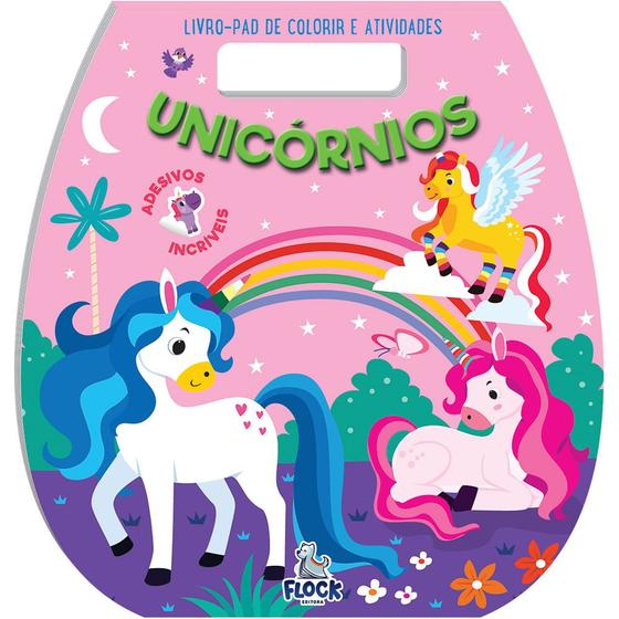 Imagem de Livro-pad de colorir e atividades - unicornios - Flock Editora